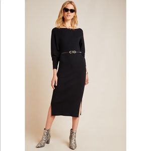 NWT Anthropologie Shea Sweater MIDI Black Dress